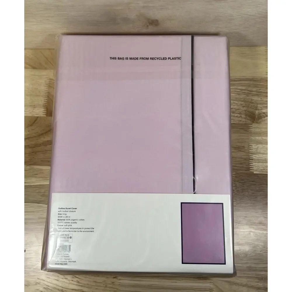 Hay Outline Duvet Cover, Soft Pink - King Size 100% Organic Cotton NEW